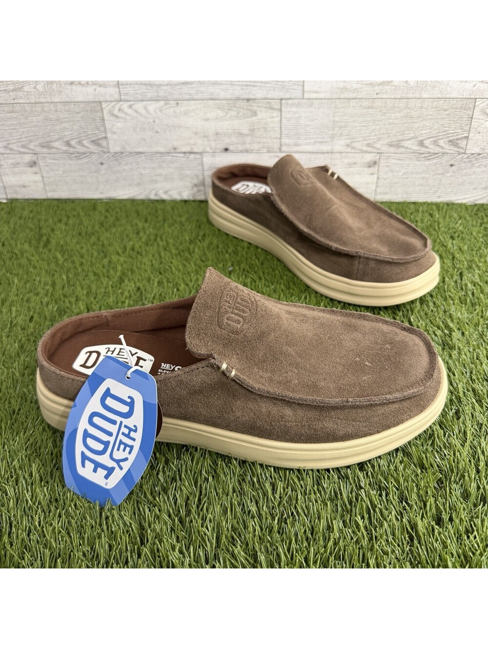 HEYDUDE Paul Pro Mule Suede Comfortable Slip on Shoes Brown Men’s Size 7 New